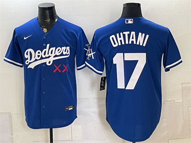 Men's Los Angeles Dodgers x KAWS #17 Shohei Ohtani Royal Vapor Premier Limited Stitched Baseball Jersey Men's Los Angeles Dodgers x KAWS #17 Shohei Ohtani Royal Vapor Premier Limited Stitched Baseball Jersey